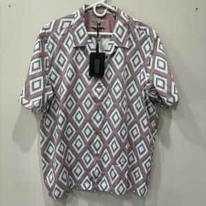 Ted Baker  Diamond Print Detail Button Down Shirt Men’s Size 7 ( 2XL ) NEW